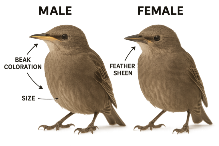 How to tell if a baby starling is male or female